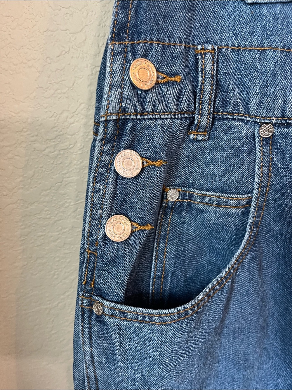Lana Roux 90s Retro Utility Denim Overalls Straight Leg Sz M - Picture 5 of 9